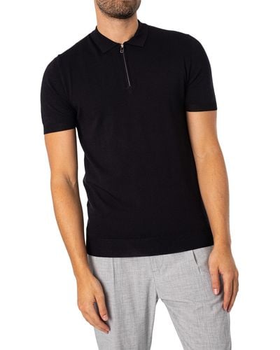 Antony Morato Super Slim Fit Zip Polo Shirt - Black