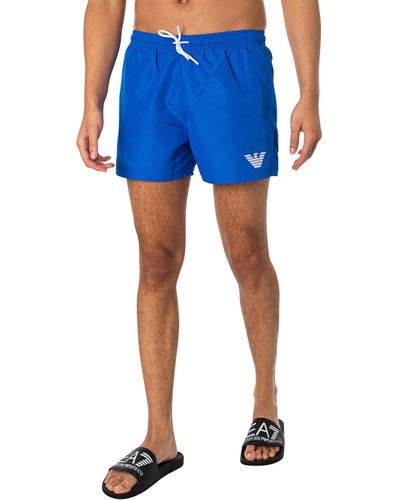 Emporio Armani Logo Swim Shorts - Blue