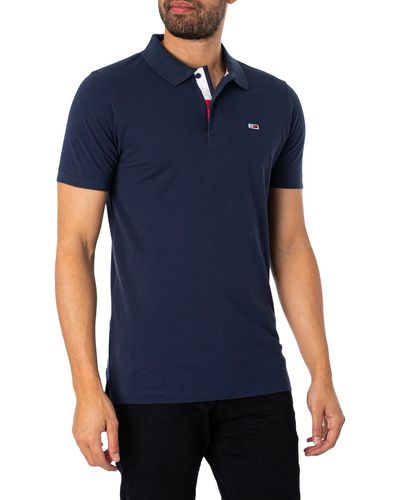 Tommy Hilfiger Slim Placket Polo Shirt - Blue