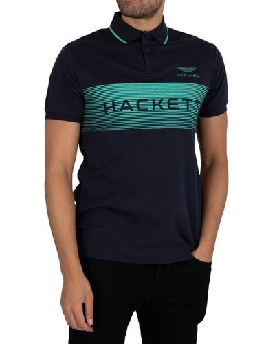 Hackett Aston Martin Racing Graphic Polo Shirt - Blue