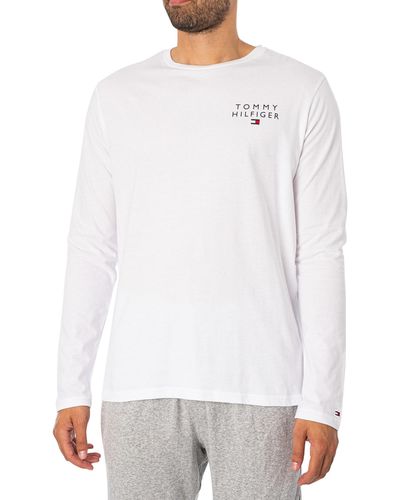 Tommy Hilfiger Lounge Chest Logo Longsleeved T-shirt - White