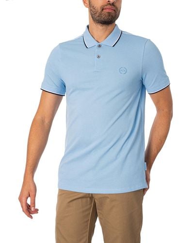 Armani Exchange Circle Logo Polo Shirt - Blue