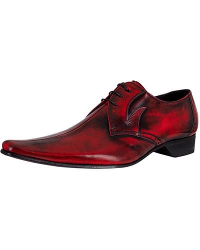 Jeffery West Derby Leather Shoes - Red