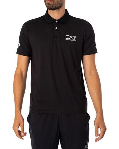 EA7 Ventus Chest Logo Polo Shirt - Black