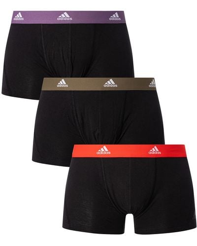 adidas 3 Pack Trunks - Black