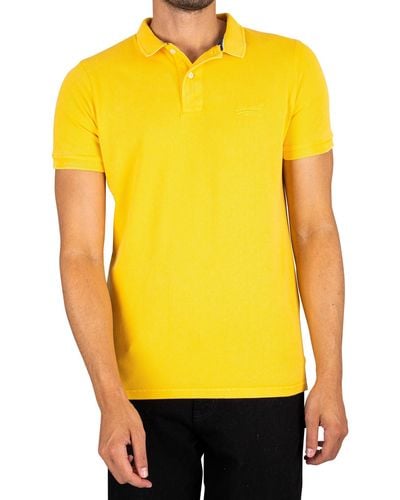 Superdry Vintage Destroy Polo Shirt - Yellow