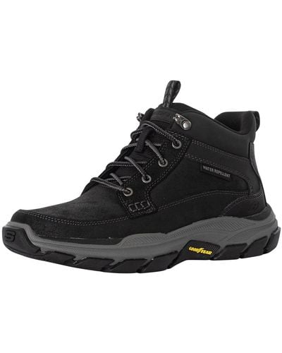 Skechers Respected Boswell Leather Boots - Black