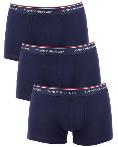 Tommy Hilfiger 3 Pack Premium Essentials Trunks - Blue