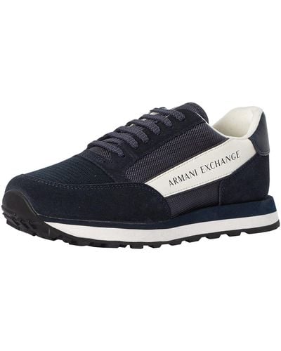 Armani Exchange Branded Trainers - Blue