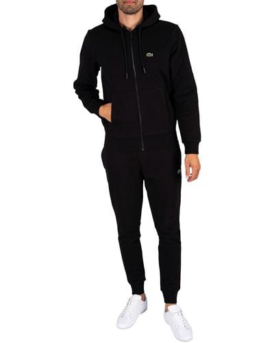 Lacoste Zip Hoodie Tracksuit - Black