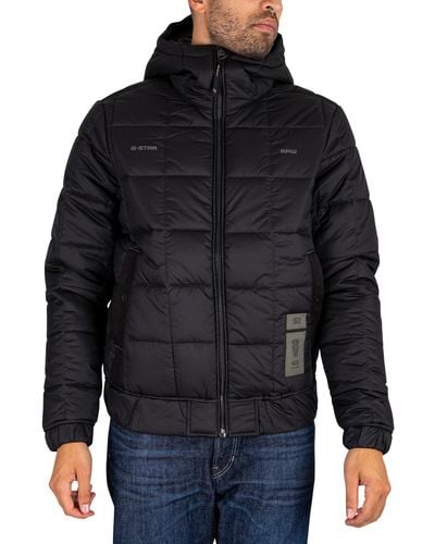 G-Star RAW Meefic Hooded Quilted Jacket - Black