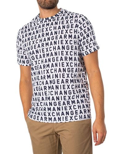 Armani Exchange Branded Pattern T-shirt - White