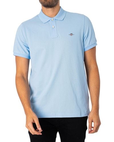 GANT Regular Shield Pique Polo Shirt - Blue