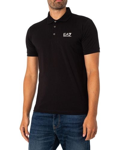 EA7 Chest Logo Polo Shirt - Black