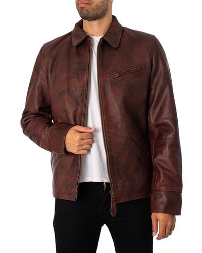 Schott Nyc Vint Leather Jacket - Brown