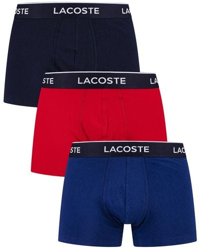 Lacoste 3 Pack Casual Trunks - Blue