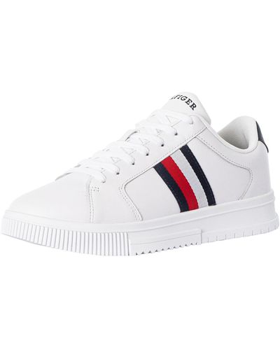 Tommy Hilfiger Supercup Leather Stripes Sneakers - White