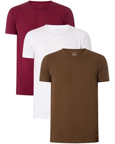 Lyle & Scott 3 Pack Maxwell Lounge T-shirts - Red