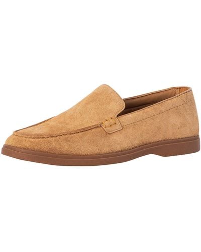 Clarks Torford Easy Suede Loafers - Natural