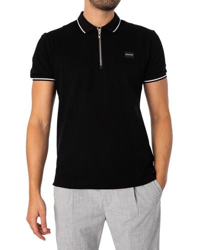 Antony Morato Logo Zip Polo Shirt - Black