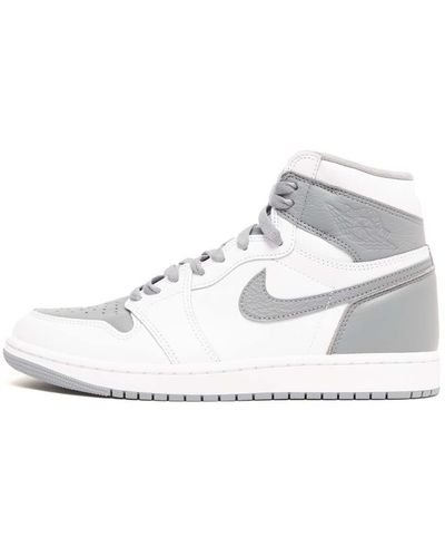 Nike Air Jordan 1 Retro High Og Shoes In Gray, - White