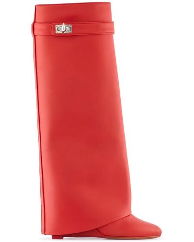 Givenchy Shark Lock High Boot - Red