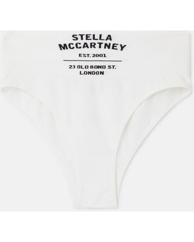 Stella McCartney Seamless Logo High Leg High Waisted Briefs - White