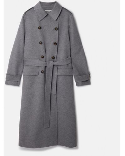 Stella McCartney Wool Trench Coat - Gray