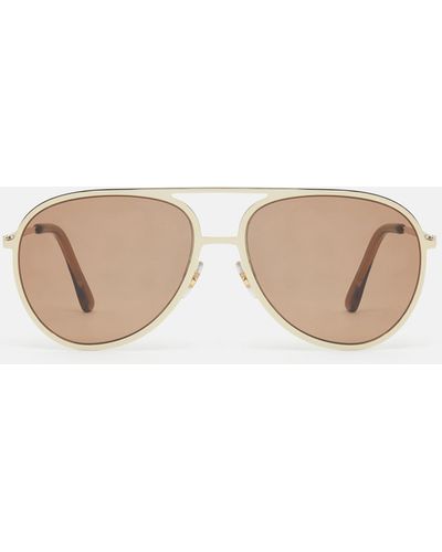 Stella McCartney Metal Aviator Sunglasses - Natural