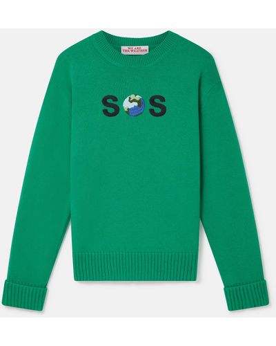 Stella McCartney Sos Embroidered Knit Jumper - Green