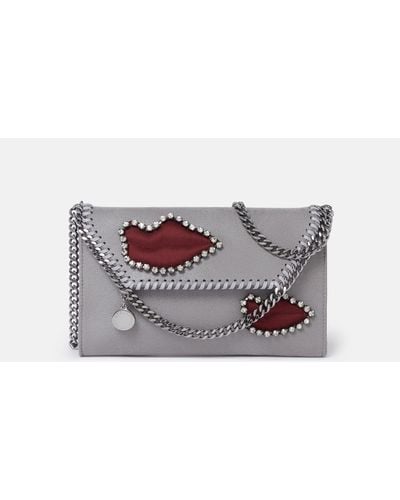 Stella McCartney Falabella Lips Wallet Crossbody Bag - Grey