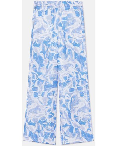 Stella McCartney Sunglasses Print Straight-Leg Trousers - Blue
