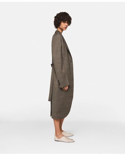 Stella McCartney Checked Wool Coat - Gray