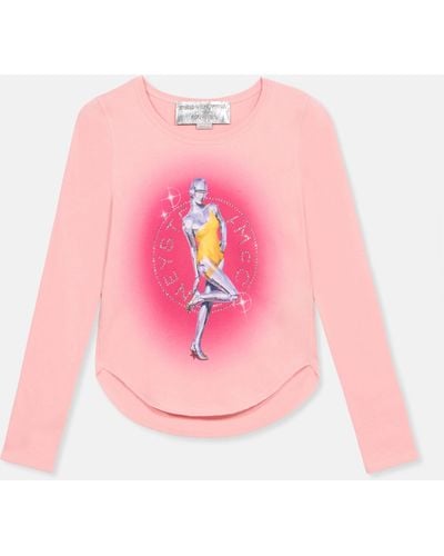 Stella McCartney Sexy Robot Oversized Organic Cotton T-shirt - Pink
