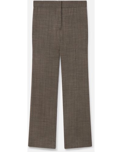 Stella McCartney Pinstripe Twill Mid-rise Straight-leg Wool Trousers - Brown