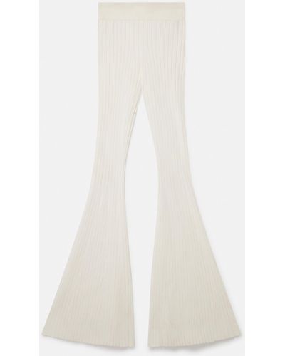 Stella McCartney Ribbed Mid-rise Flared Trousers - White