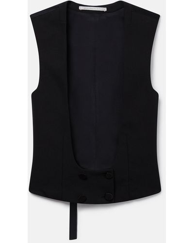 Stella McCartney Buttoned Wool Tuxedo Waistcoat - Black