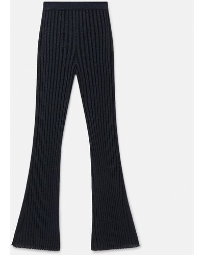 Stella McCartney Lurex Rib Knit Trousers - Blue
