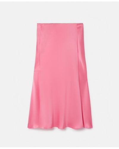 Stella McCartney Double Satin Bias Cut Midi Skirt - Pink