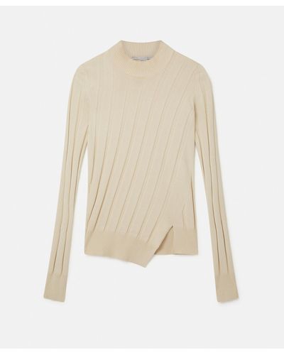 Stella McCartney Asymmetric Rib Knit Sweater - White