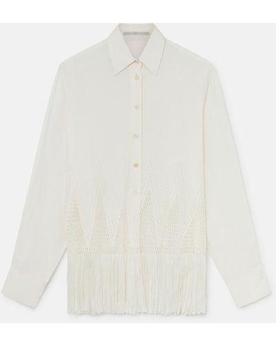 Stella McCartney Open-Knit Fringe Shirt - White