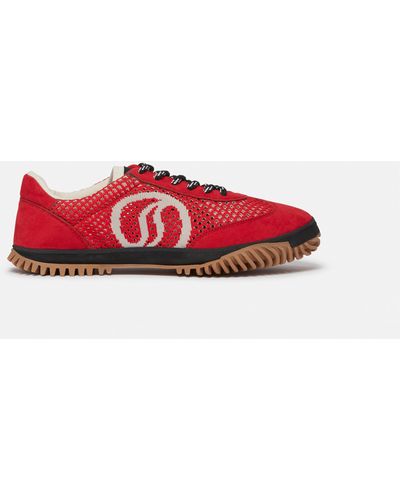 Stella McCartney S-wave Sport Mesh Panelled Trainers - Red