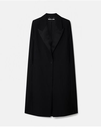 Stella McCartney Tuxedo Tailoring Cape Coat - Black