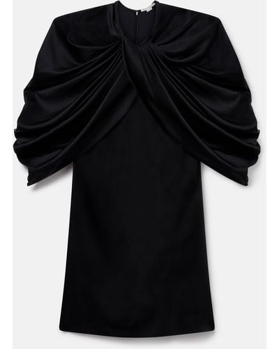 Stella McCartney Draped Satin Mini Dress - Black