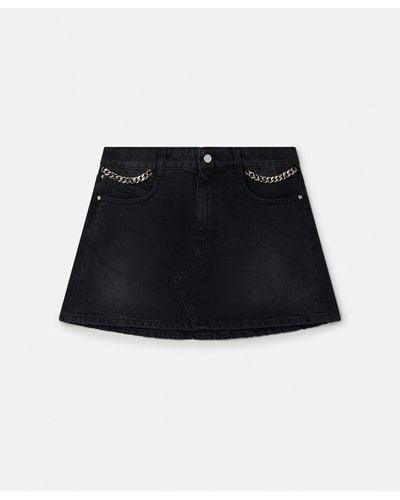 Stella McCartney Falabella Denim Mini Skirt - Black