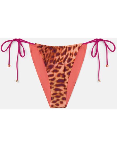 Stella McCartney Blurred Cheetah Print Side-tie Bikini Briefs - White