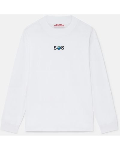 Stella McCartney Sos Embroidered Long-sleeve T-shirt - White