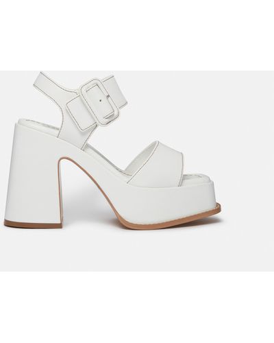 Stella McCartney Skyla Buckled Platform Sandals - White