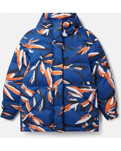 Stella McCartney Truenature Floral Print Mid-length Padded Jacket - Blue