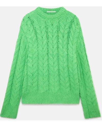 Stella McCartney Cable Knit Cape Sweater - Green